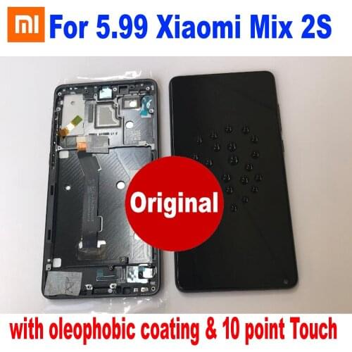 Original Best For Xiaomi Mi Mix 2S mix2s IPS LCD Display 10 Touch Panel Screen Digitizer Assembly with Frame Phone Sensor Parts