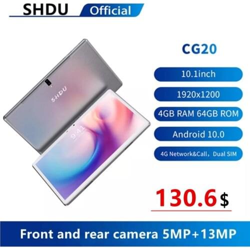 SHDU CG20HD 10.1 Inch Tablets Android 10.0 OS 3G 4GLTE Phone Call 4GB RAM 64GB ROM 1920×1200 GPS WIFI 5000mAh TYPE-C AI-speed-up