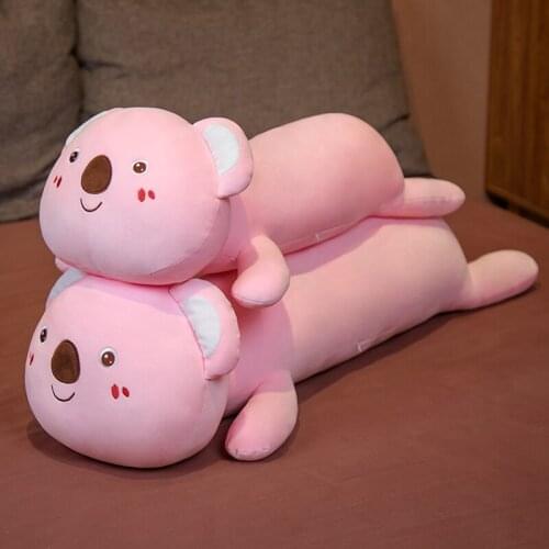 80/100cm Plush Toy Hugging Pillow Cute Koal A Long Striped Soft Stuffed Sleeping Cushion Plush Stuffed Toy For Home Decor Gifts