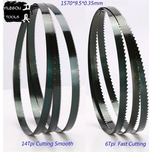 3 Pieces Band Saw Blades 1570*9.5*0.35mm*14Tpi Woodworking Band Saw Blades Durable 9.5*0.35*1570mm*6 Teeth