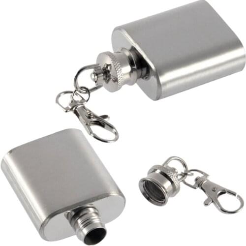 🔥Portable Flask Mini Hip Flasks Stainless Steel Cap Hip Pocket With Keychain Creative Flagon Drinkware Funny Wink Drink Pot