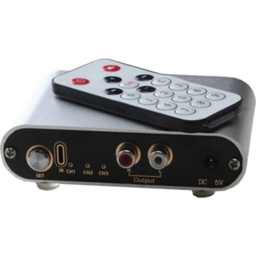 RCA Audio Input Signal Selector Remote Switch source switcher For Amplifier