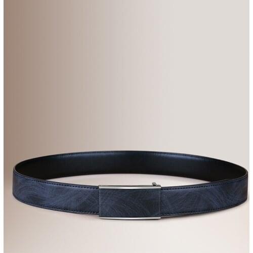 WilliamPolo mens belt brand luxury designer leather mens automatic buckle belt striped belt 055p