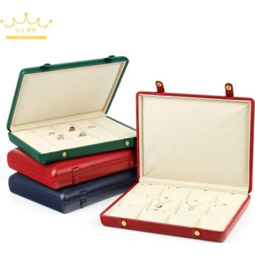 Double Snap Ring Pendant Storage Box Jewelry Box Pu Leather Storage Large Capacity Necklace Display Look At The Pallet