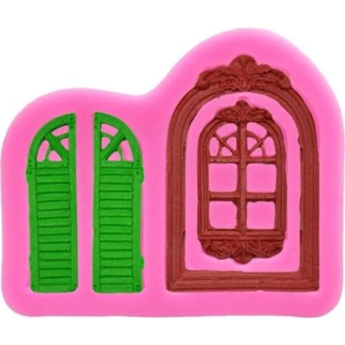 European Style Silicone Retro Door Window Cake Molds Fondant Decorating Tools Baking Accessories DIY Handmade Dessert Household