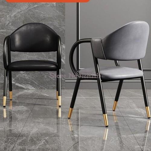 Nordic dining chair backrest household makeup chair hotel balcony dressing chair modern minimalist light luxury wrought iron din