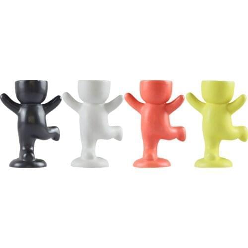 Funny Human Vase Desktop Flower Pot Plant Holder Ceramic Cactus Planter Mini Succulent Plant Pots Home Office Desk Decoration