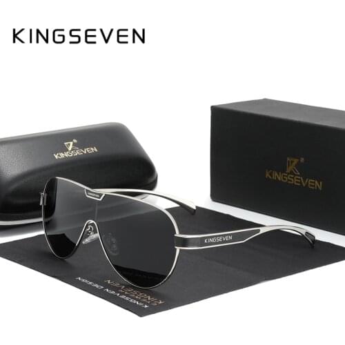 KINGSEVEN New Oversized Sunglasses Men And Women Polarized Mirror Lens Goggles UV Protection Mens Glasses Stainless Steel N7762
