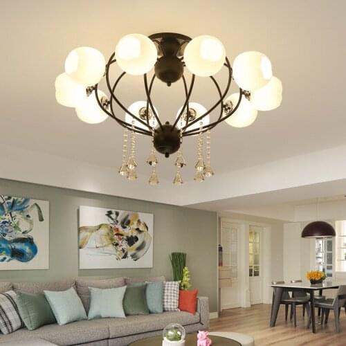 Nordic Modern Luxury Ceiling Light LED Living Room Dining Bedroom Creative Glass Ball Crystal Iron Indoor Deco Ceiling Lighting