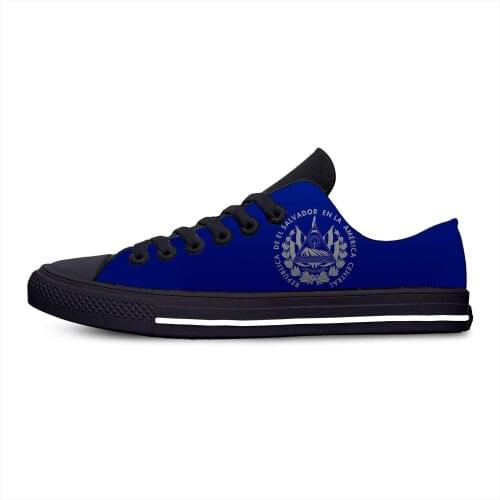 El Salvador Flag Funny Fashion Cool Classic Casual Cloth Shoes Low Top Lightweight Breathable 3D Print Men women Sneakers