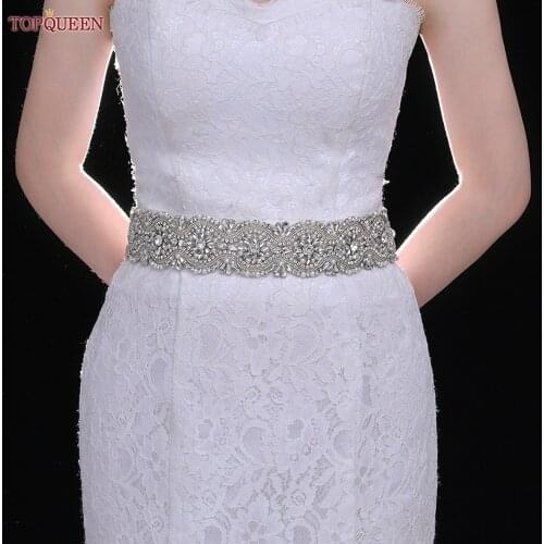 TOPQUEEN S04 Silver Rhinestone Belt Crystal Wedding Belt Women Stone Belts Wholesale Bridal Belts Wide Belts for Coats Sash Belt