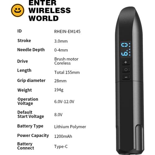 CNC Wireless Battery Rotary Tattoo Pen Machine for Cartridge Needles 1200mAh Lithium Battery Coreless Motor Tattoo Gun