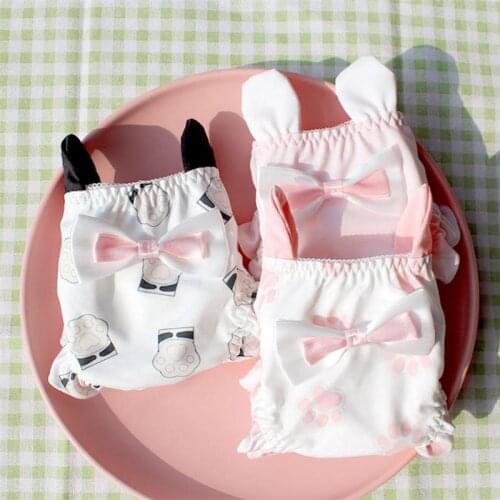 Panties For Women Kawaii Briefs With Ears Cat Paw Sweet Girls Underwear Anime Soft Lingerie Intimates Cartoon Pantys