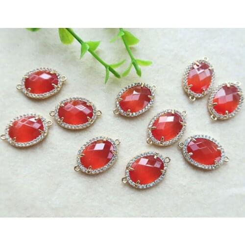 10pcs/lot quartz Druzy Gold Plated Faceted Glass Crystal rhinestone Connector For Making DIY Bracelet necklace Jewelry BD63