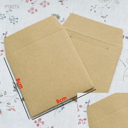 100pcs/lot-8*8cm 120gsm mini size Kraft paper envelope card bank card membership card envelope Wedding Party Invitation