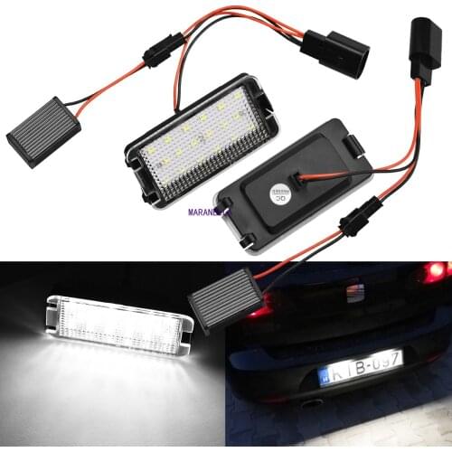 2pcs Canbus Error Free Car LED Number License Plate Lights For Seat Ibiza 6L ab Altea Arosa Cordoba MK1 MK2 Leon Toledo