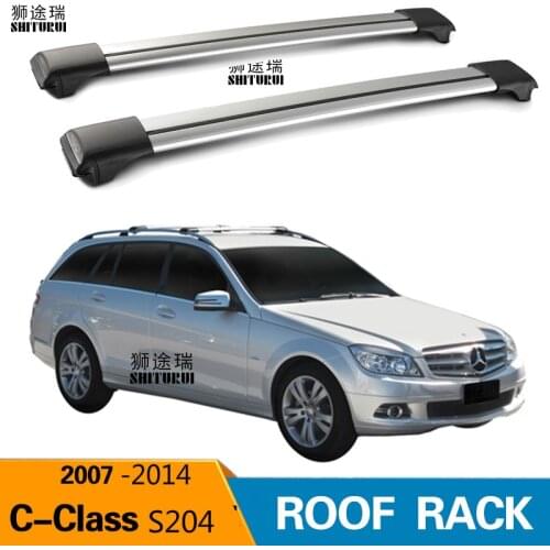 2Pcs Roof Bars for Mercedes-Benz C-Class W204 5 Door Estate 2007-2014 Aluminum Alloy Side Bars Cross Rails Roof Rack Luggage