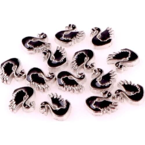 20Pcs/lot Animal Swan Locket Floating Living Locket Charms Finding Animal Pendant Locket Jewelry Dropshipping