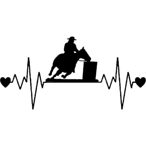 20cm*10cm Barrel Racing Lifeline Car Sticker Fashion Car Styling Decals Black/Sliver S6-2731