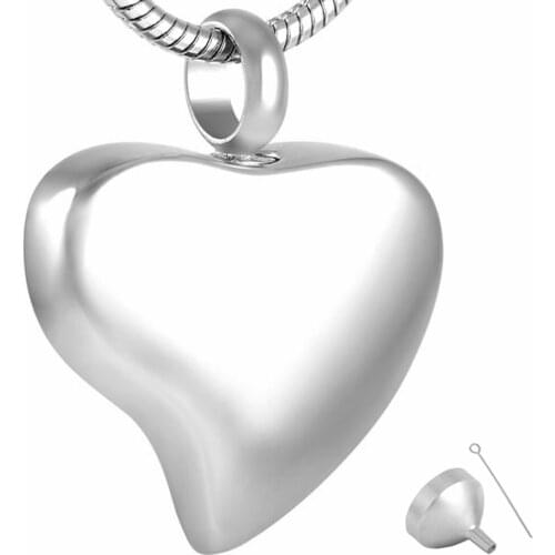 8353 Engravable Blank Heart Urn Ash Jewelry Stainless Steel Cremation Pendants