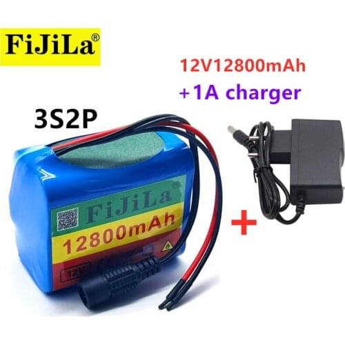 3S2P 12V 12800mah battery 18650 Li-ion 12.8 Ah Rechargeable batteries with BMS Lithium Battery packs Protection Board +Charger