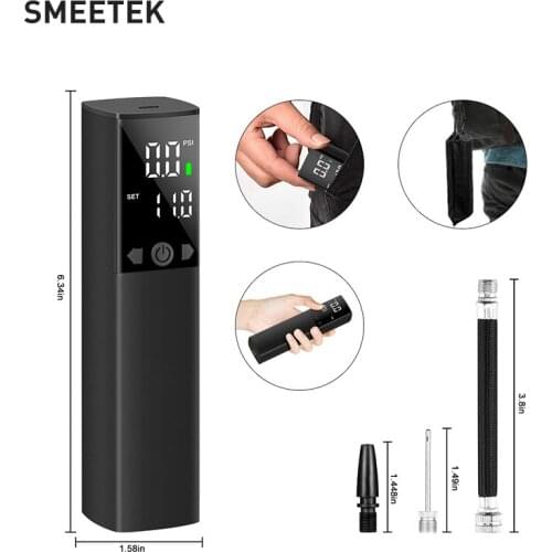 Rechargeable Air Pump Tire Inflator Cordless Portable Compressor Digital Car Tyre Pump for Car Bicycle Tires Balls