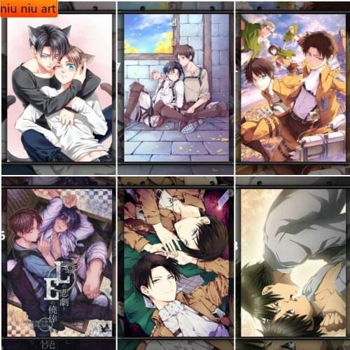 Attack on Titan BL Allen X Levi Anime Diamond Painting Diamond Mosaic Cross Stitch Kits Full Diamond Embroidery Room Decoration