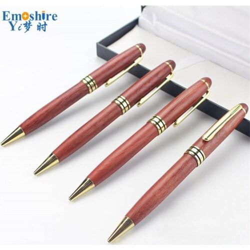 Free Shipping Wooden Gold Pen Signature Ballpoint Pen Gift Stationery School Office Suppliers Ballpoint Pen for Writing P423