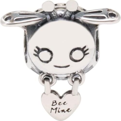 Bewill Hot Sale Genuine 100% 925 Sterling Silver Pendant Lucky Charm Family Bee Beads Fit Original Bracelet Necklace DIY Jewelry