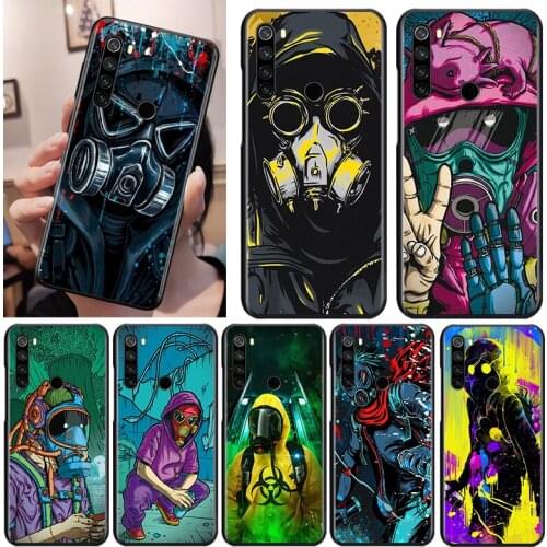 Cool Gas Mask Smiley Black Cover For Xiaomi Redmi Note 9 9S 8T 8 7 6 5A 5 4X 4 Pro Max Soft Phone Case