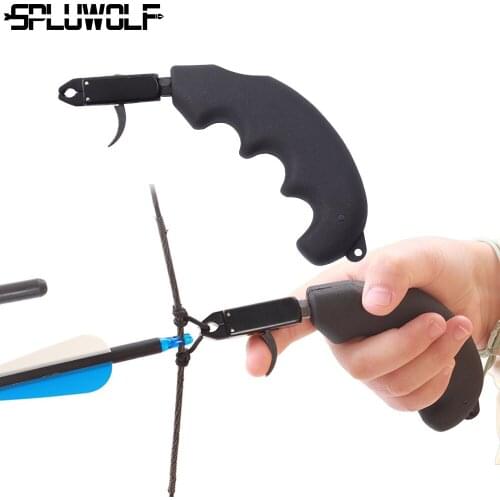Alloy Rubber 3 Finger Grip Caliper hunting Archery Compound Bow Release Aid Gears Tools