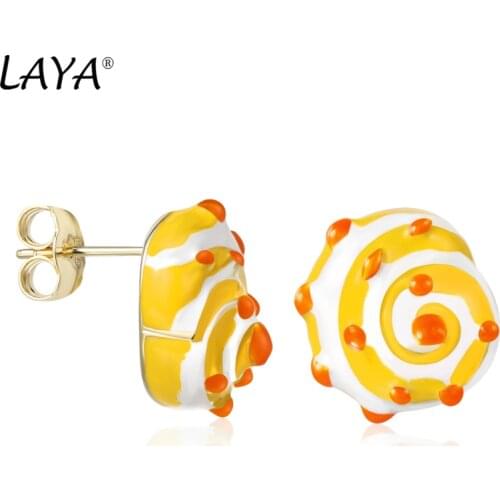 925 Sterling Silver Fashion New Style Snail Colorful Enamel Stud Earrings For Womens Wedding Party High Quality Luxury Jewelry