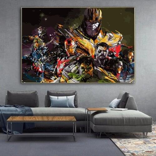 Marvel Avengers Superhero Canvas Painting Captain America Iron Man Thor Hulk Posters and Prints Wall Art Pictures for Home Decor