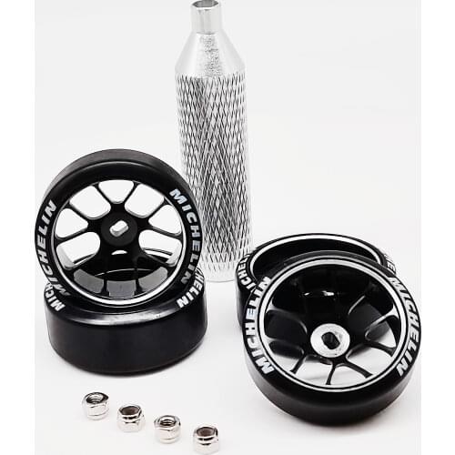 Metal Wheel Hub&Log Tire for Drift Mosquito HGD1 MINI-Q MINI-D MINI-Z DRZ Wltoys RC Car Upgrade Parts