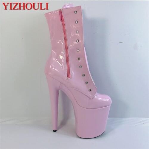 20 cm stiletto heels, 8 inch pole dancing boots, sexy nightclub models, party stage and high-heeled ankle boots