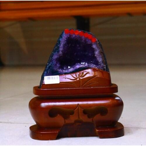 Natural Crystal Stone Amethyst Hole Decoration Amethyst Hole Cornucopia Fortune Good Luck Feng Shui Degaussing Gift