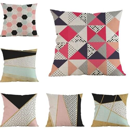 Geometric cushion cover Pillow cover linen geometry Three corner shapes Home Decoration sofa Cushions covers Pillowcase