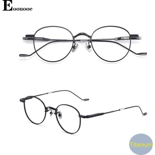 Retro Round Frame Men Pure Titanium Women Optical Glasses Oculos Eyewear Gafas Opticas Goggles