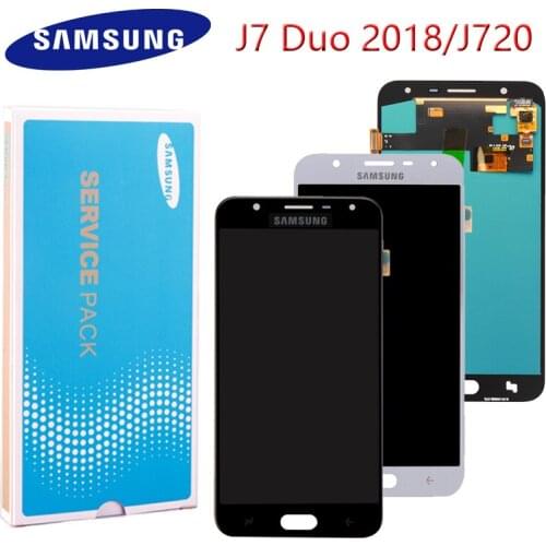 Original 5.5'' LCD for SAMSUNG Galaxy J7 Duo 2018 Lcd J720 J720F LCD Display Touch Screen Digitizer Assembly Adjustable