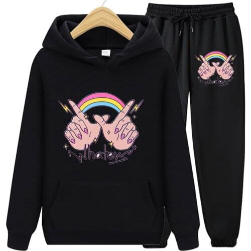 Autumn Winter Fashion Than Love Print Two Piece Set Pullover Hoodies Sweatshirts And Jogger Pants Sportswear Casual Women Suits