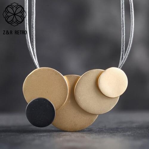 Fashion Gold Color Round Neck Chokers Necklace Jewelry For Women Geometric Chains Statement Trendy Female Suspension Decoration