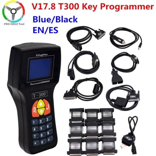 DHL Free t300 Key Programmer English Spanish Optional T300 Auto Key Programmer V17.8 Car Key Maker T300 KEY Code Programmer