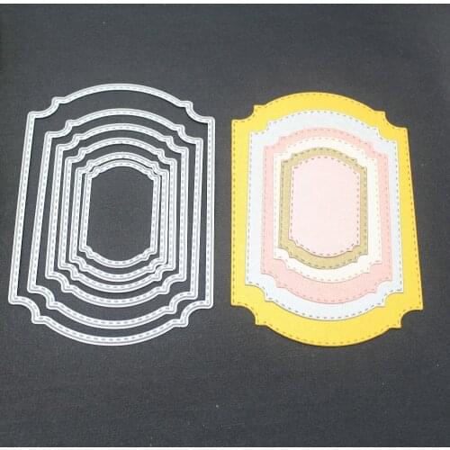 Six sets of Stitched Tag DIE SET for Cards Scrapbook Craft Dies Scrapbooking Die Carbon Steel Embossing Cutting Die 120*83mm die