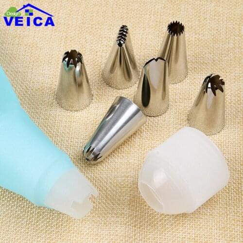 New Arrival 8 in 1 Silicone Reusable Cake Piping Bag Icing Cream Pastry Decorating Tool Decorating Tip Sets Kitchen Accessories