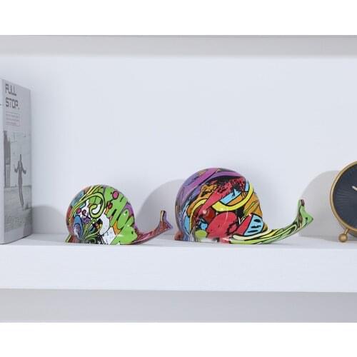 Resin Statue Lucky Feng Shui Elegant Elephant Trunk Statue Lucky Wealth Figurine Crafts Ornaments For Home Decor