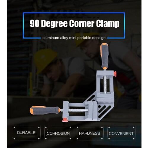 90 Degree Corner Clamp Quick-Jaw Double Handle Spring Loaded Right Angle Clamp Swing Jaw Woodworking Welding Clip Clamp Tool