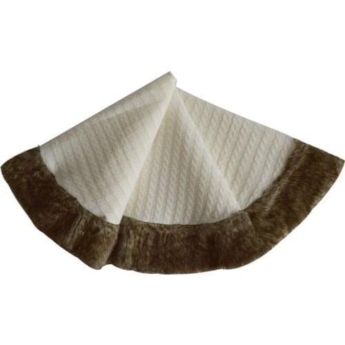 Free shipping 36"/50" Christmas Tree Skirt cable knit/Decoration/High-grade Knitting design with Faux Fur Border Skirt