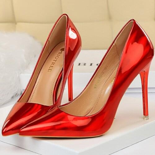 2020 Plus Size 43 Women 10.5cm High Heels Gold Pumps Stripper Quality Escarpins Lady Stiletto Scarpins Green Dress Party Shoes