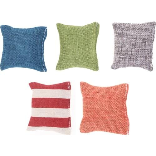 1 Pair Flower Pillow Cushions For Sofa Couch Bed For For Doll house 1/12 Dollhouse Miniature Furniture Toys