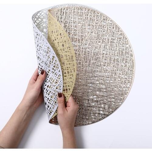 INS Round PVC Placemat Western Steak Pad Dinner Table Mats Heat Insulation No Slip Coffee Cup Coaster Home Kitchen Accessories